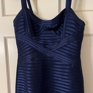 BCBG Maxazria has Elegant Navy Blue Women's cocktail Dress